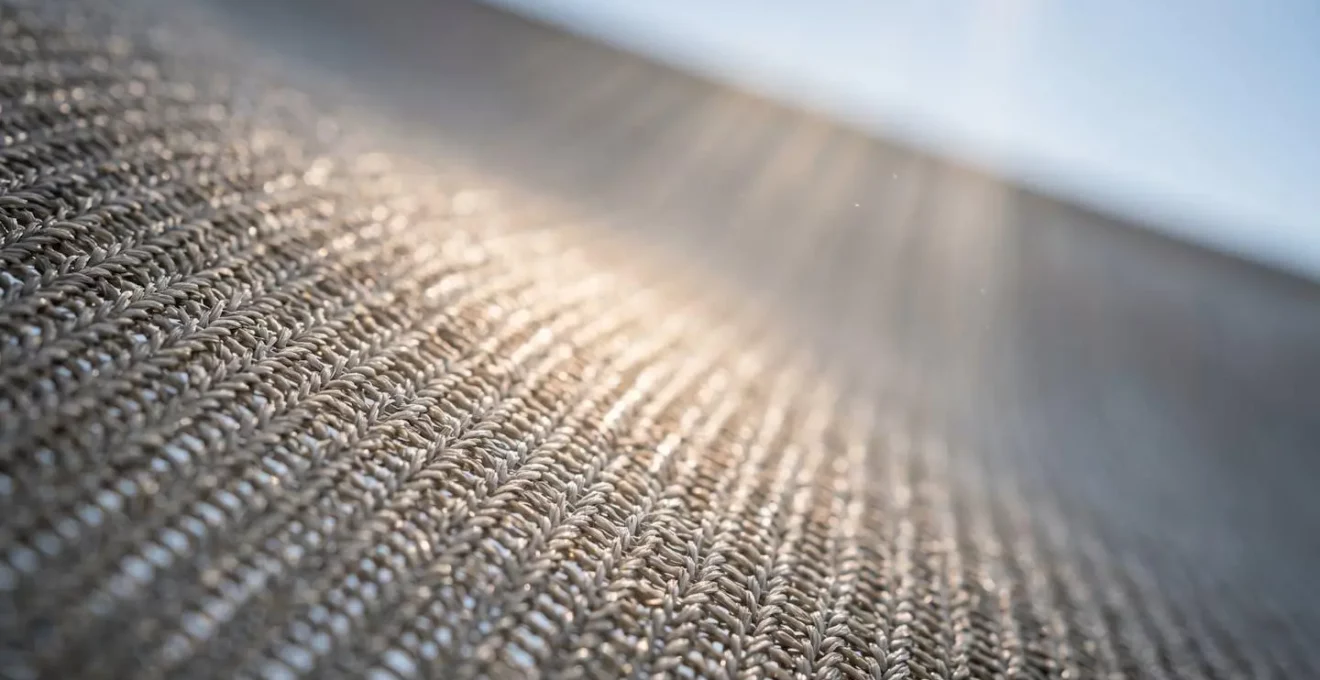 Représentation visuelle du principe de convection thermique sous un voile d'ombrage