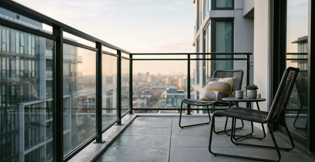 Mobilier de balcon résistant exposé aux intempéries avec protection optimale