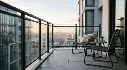 Mobilier de balcon résistant exposé aux intempéries avec protection optimale